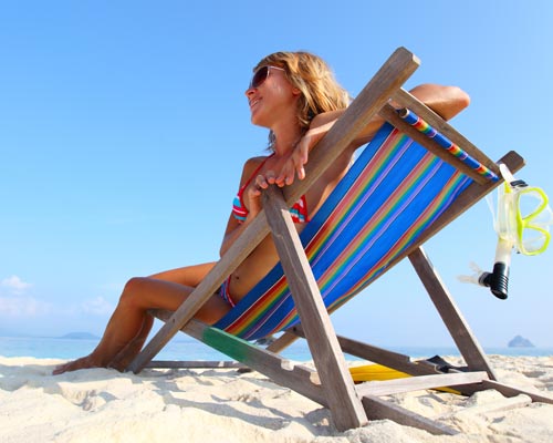 Girl relaxing by the sea