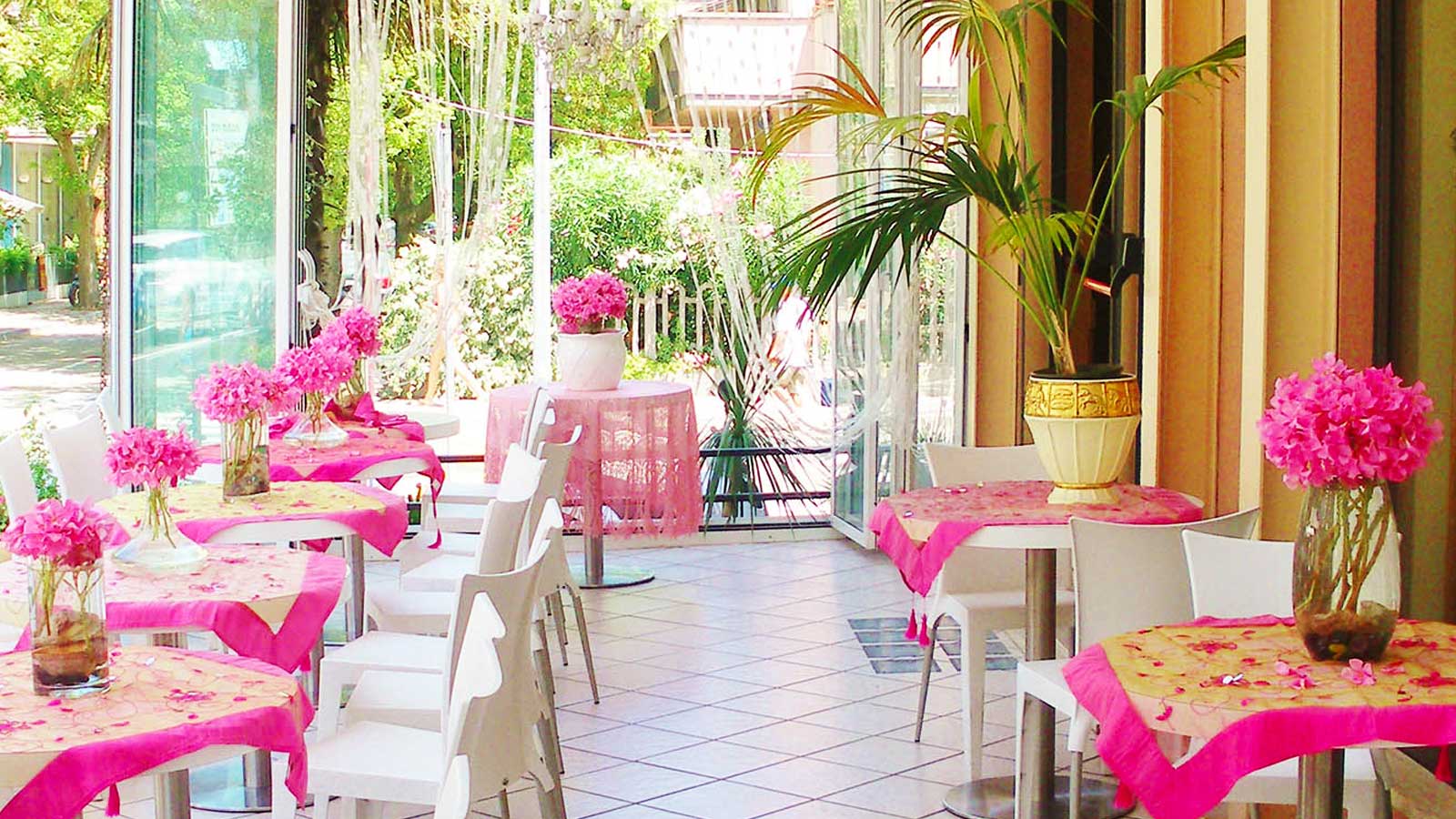 The terrace of the Hotel Ducale in Cattolica